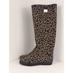 DAV Leopard Print Tall Rain Boots Womens Size 8 EU 38 Waterproof